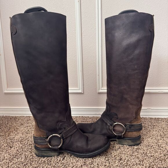 Steve Madden Judgement Women's Size 7M Distressed Leather Tall Moto Boots - Picture 5 of 15